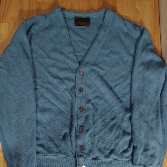 Vintage JCPenney Cardigan Sweater Light Blue - Picture 1 of 7